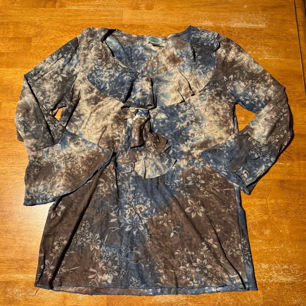 Women’s Sienna Grace blouse bouncy floral glitter boho
